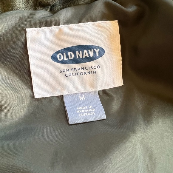 Old Navy Army Green Classic Quilted Full Zip Vest Layering Fall Athleisure Chic - Picture 6 of 9